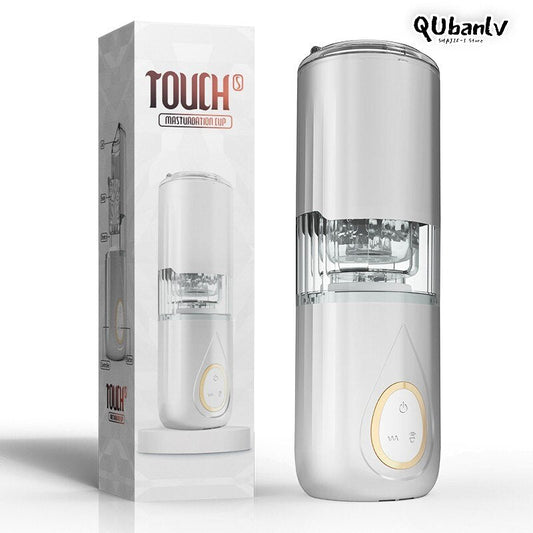 QUBANLV Automatic Piston Telescopic ช่องคลอดจริง Pussy ชาย Masturbator ความร้อนดูดเสียงปฏิสัมพันธ์เครื่องเพศของเล่นสำหรับผู้ชาย