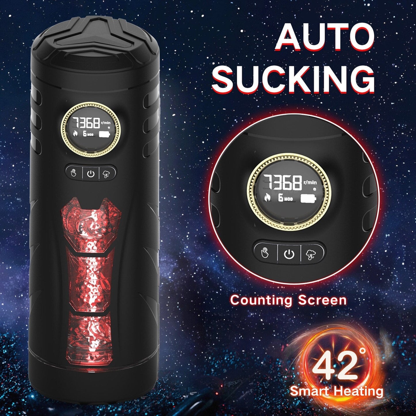 Adult RGB Vibrator Sex Toys for Men Automatic Masturbation Cup Auto Suction Heating Male