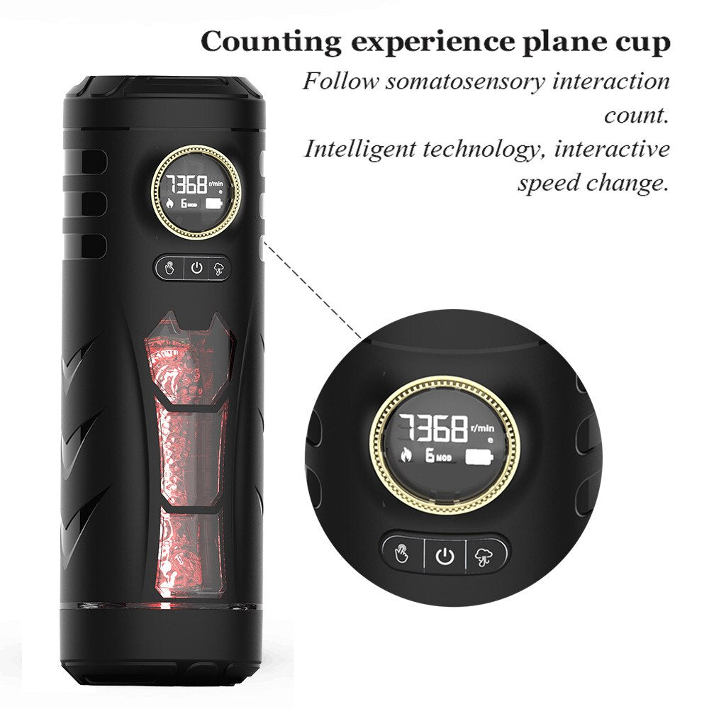 Adult RGB Vibrator Sex Toys for Men Automatic Masturbation Cup Auto Suction Heating Male
