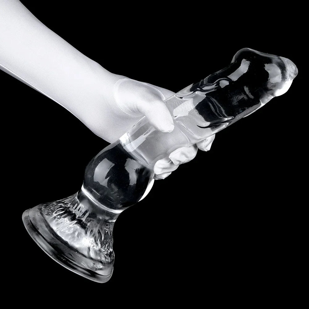 Realistic Dog Dildo Transparent Animal Clitoris Stimulator Strong Suction Cup Dildo Monster Huge Size Penis Adult Sex Toys