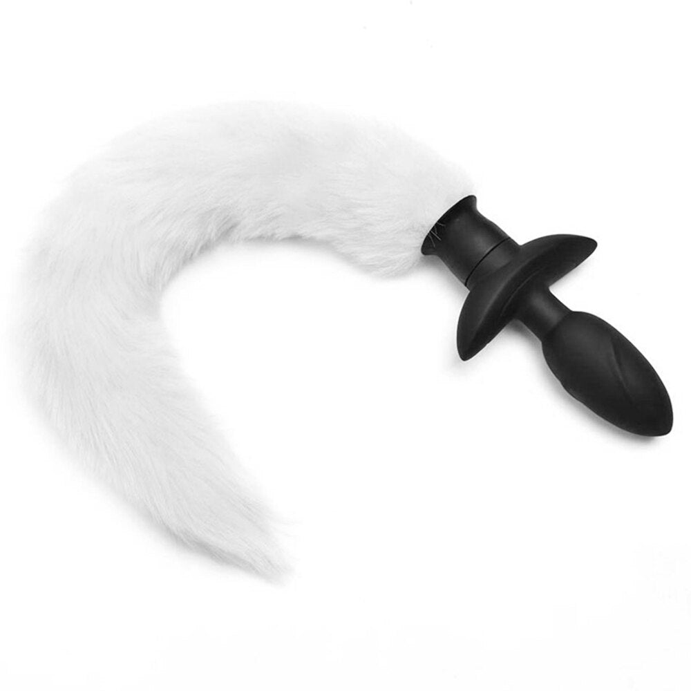 Remote Control Anal Plug Vibrator Real Fox Tail Cosplay Butt Plug Female Masturbator Swing Tail Adult Products Sex Toy for Woman