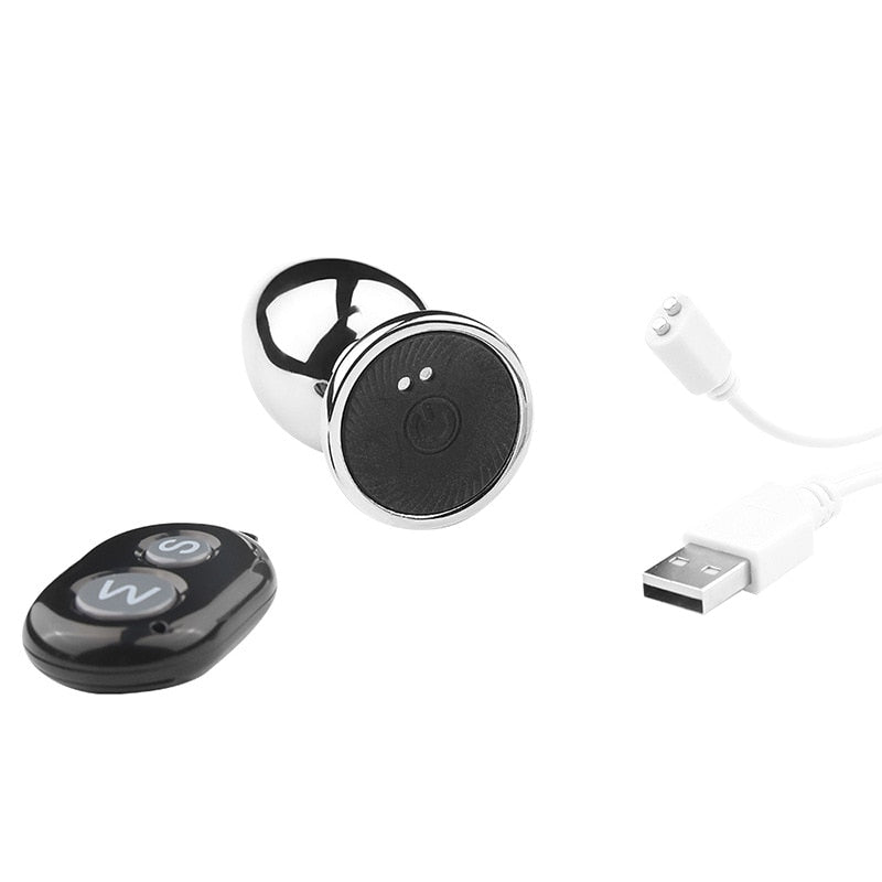 Remote Control Metal Anal Plug Vibrators Adult Vagina Dilator Women Sex Toys Butt Plug SM Outdoor Play Anus Expansion Beads