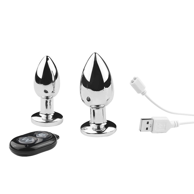 Remote Control Metal Anal Plug Vibrators Adult Vagina Dilator Women Sex Toys Butt Plug SM Outdoor Play Anus Expansion Beads