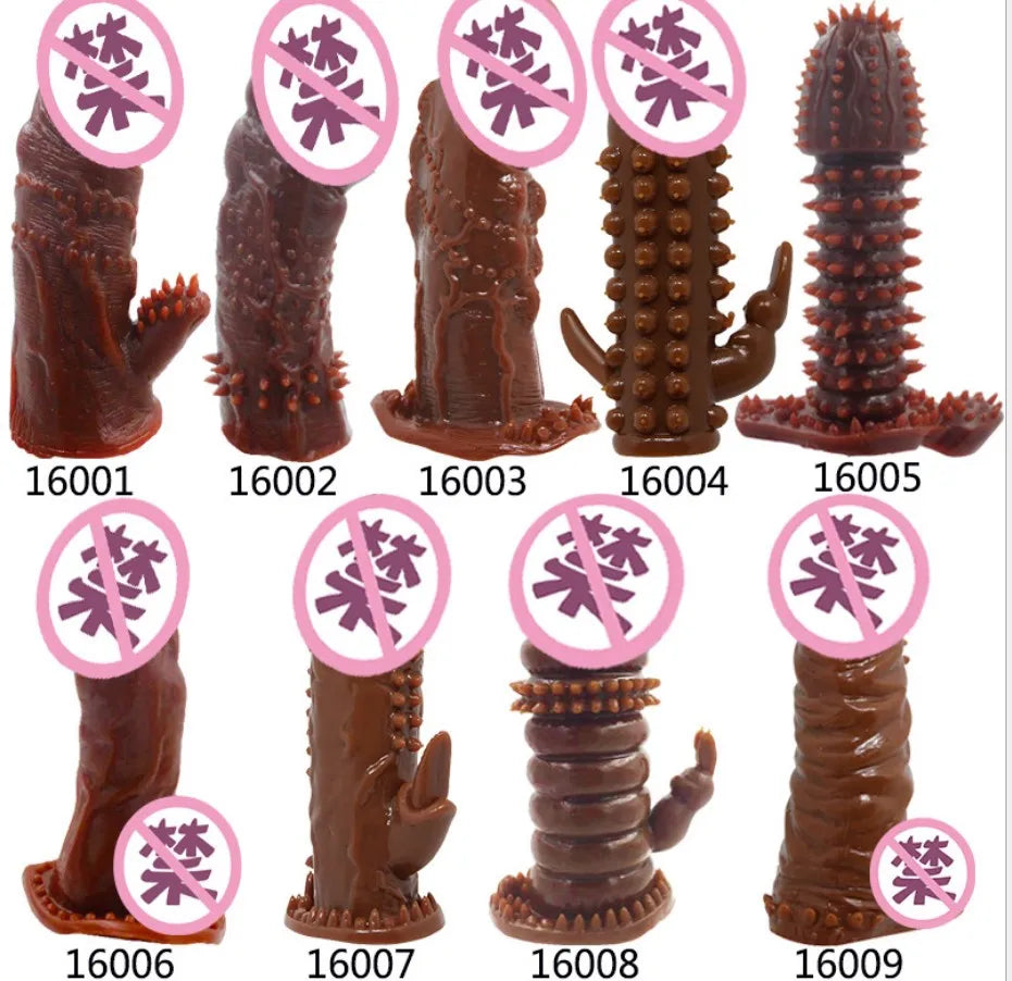 Reusable Penis Sleeve Penis Condom Cock Dick Sex Toys For Men Enlargement Time Delay