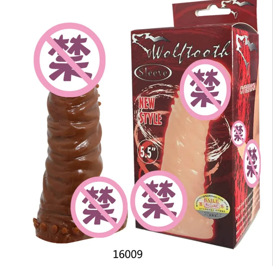 Reusable Penis Sleeve Penis Condom Cock Dick Sex Toys For Men Enlargement Time Delay