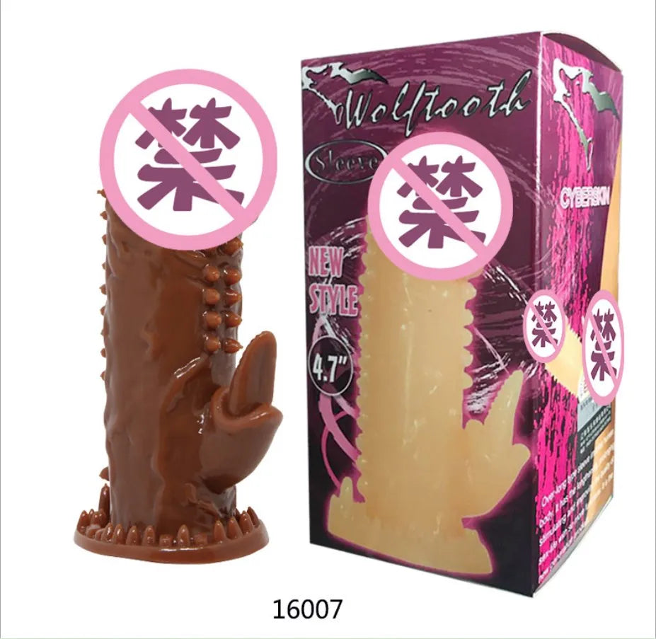 Reusable Penis Sleeve Penis Condom Cock Dick Sex Toys For Men Enlargement Time Delay