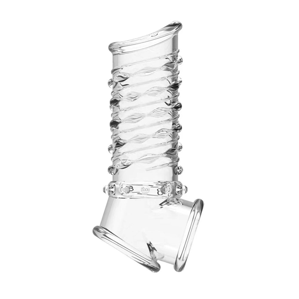 Reusable Penis Sleeve Soft Glans Penis Enlarger Extender Delay Ejaculation Cock Ring Sleeve Adult Toy for Adult Erotic Goods