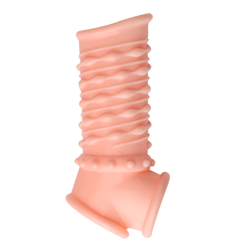 Reusable Penis Sleeve Soft Glans Penis Enlarger Extender Delay Ejaculation Cock Ring Sleeve Adult Toy for Adult Erotic Goods