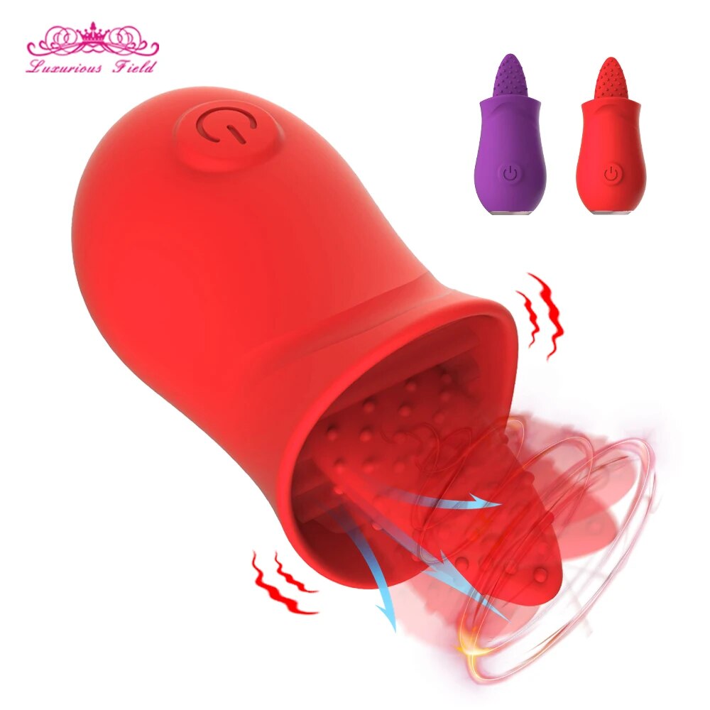 Rose Clitoris Stimulation Vibrator for Women, G-Spot Vibration, Tongue Licking, Oral Vagina Nipple Massager, Female Masturbator