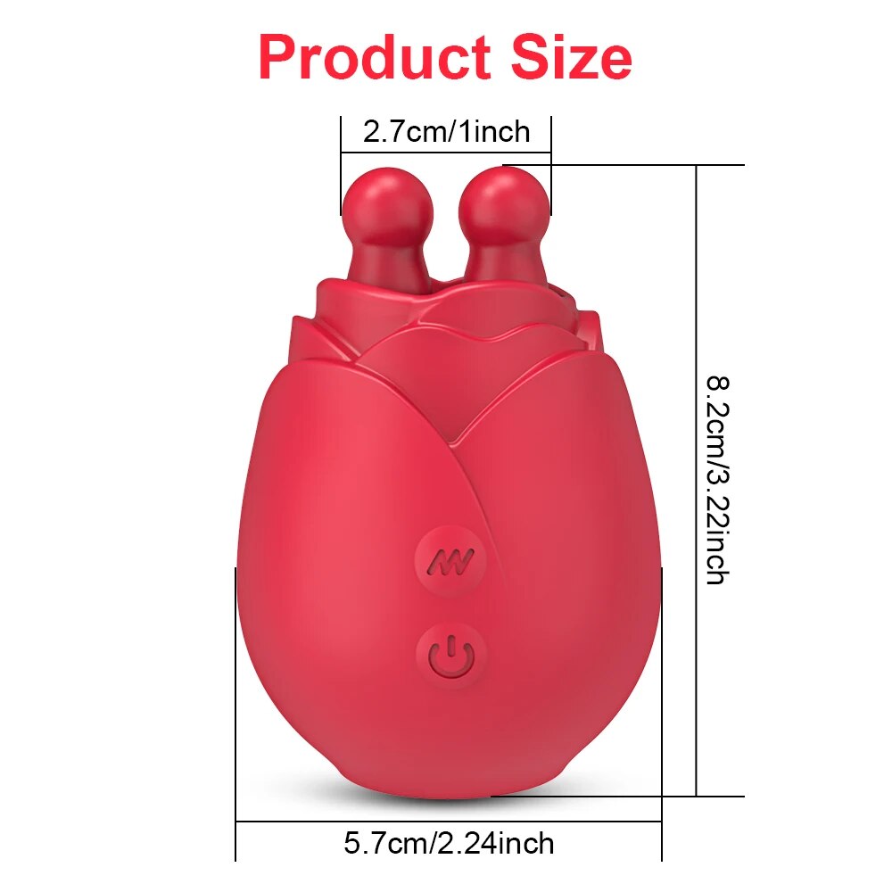 Rose Toy Vibrator for Women with Wiggling Tongue Licking 10 Modes Nipple Clitoris Stimulator Sex Toys Goods for Adults Female