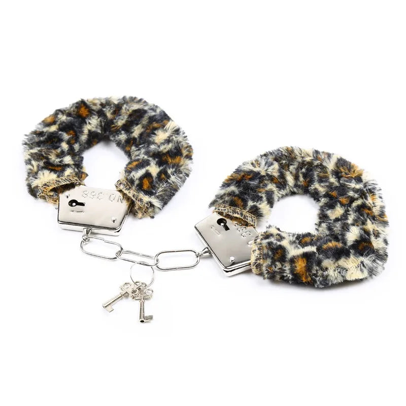 Fuzzy Plush Handcuffs Soft Bondage Restraints for Couples Play Adjustable Comfortable