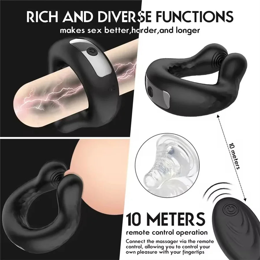 Wireless Remote Vibrating Penis Ring, Cock Ring Vibrator, Delay Ejaculation Cockring, Male Masturbator, Sex Toys For Men Gay 18+