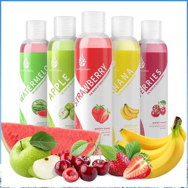 Fruit flavor Water Based Lubricant Lube Lubricants Gel Easy To Clean Products Lubricating Lotion 200ML