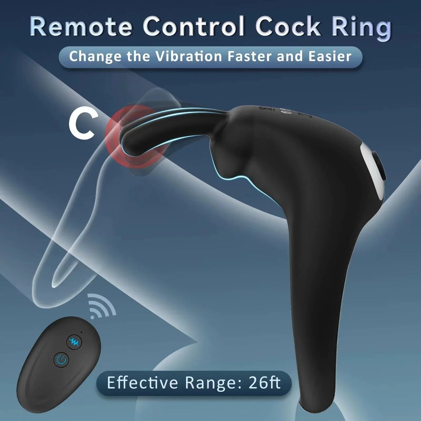 Penis Ring Vibrator Wireless Remote Control Clitoral Stimulation Delay Ejaculation Enlargement Erection For Men