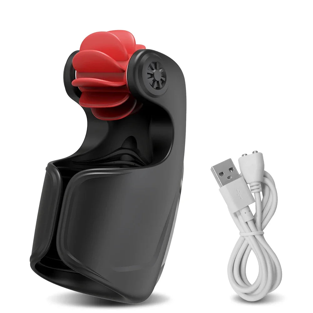 Male Rotating Licking Penis Trainer  Full Intelligent Men Tapping Lasting Glans  Exerciser Delay Endurance Vibrator Toys