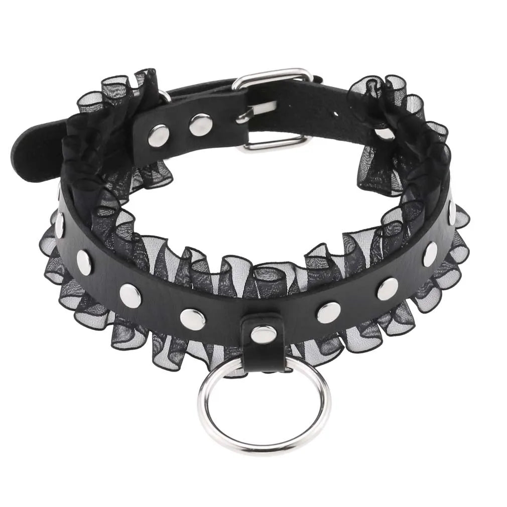 BDSM Different Styles Fashion Punk Men's Torques Necklace Gothic PU Leather Choker Collar Necklace Women's Body Chain