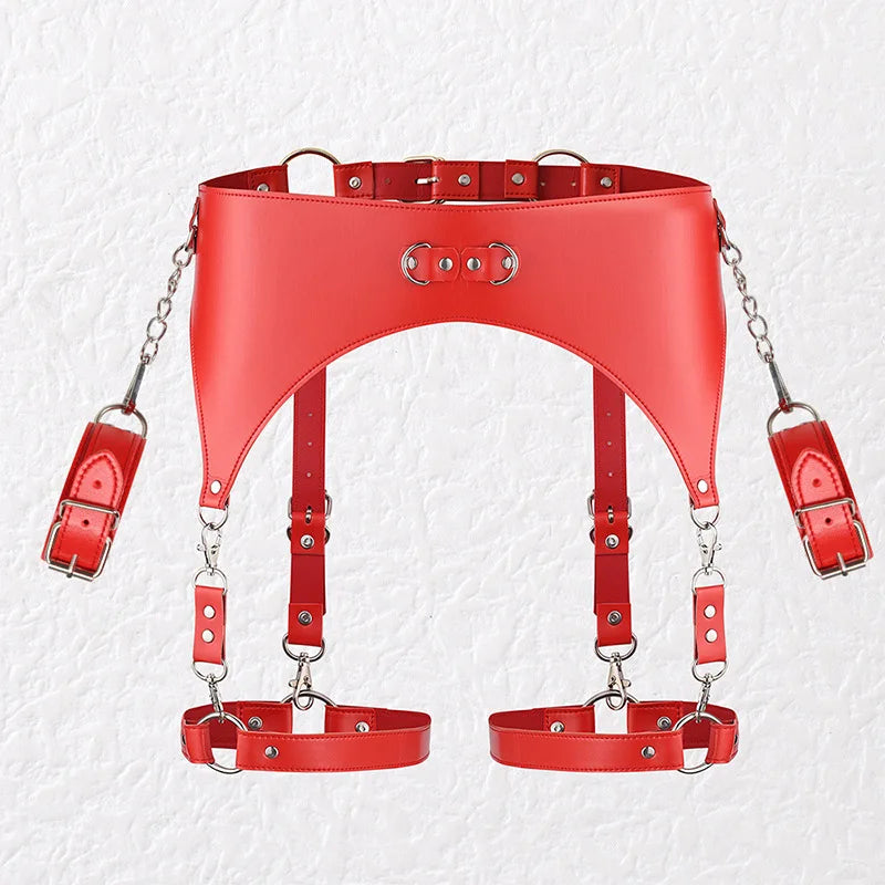Sex Handcuffs Women's Sexy Lingerie Garter Harness Bondage Set Erotic Sex Toys for Women Strip Club Party Adult Sex Games BDSM