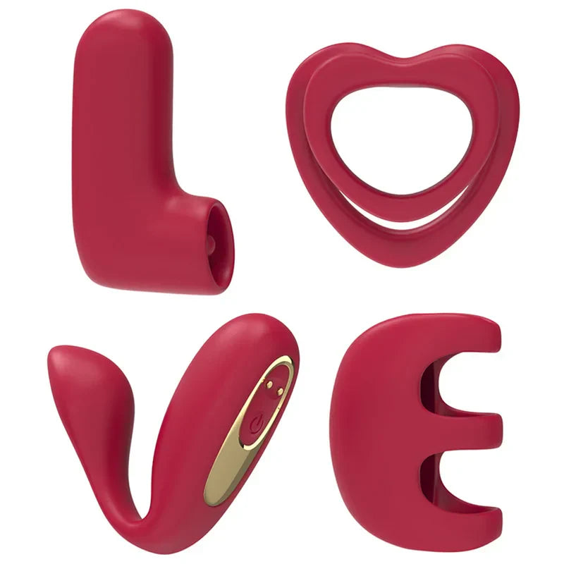 Tracy's Dog Love Vibrator Kit: Removable Vibrating Bullet with 4 Silicone Attachments, Remote Adult Sex Toys for Women & Partners