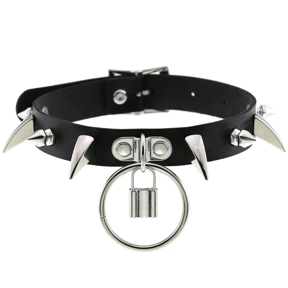 BDSM Different Styles Fashion Punk Men's Torques Necklace Gothic PU Leather Choker Collar Necklace Women's Body Chain