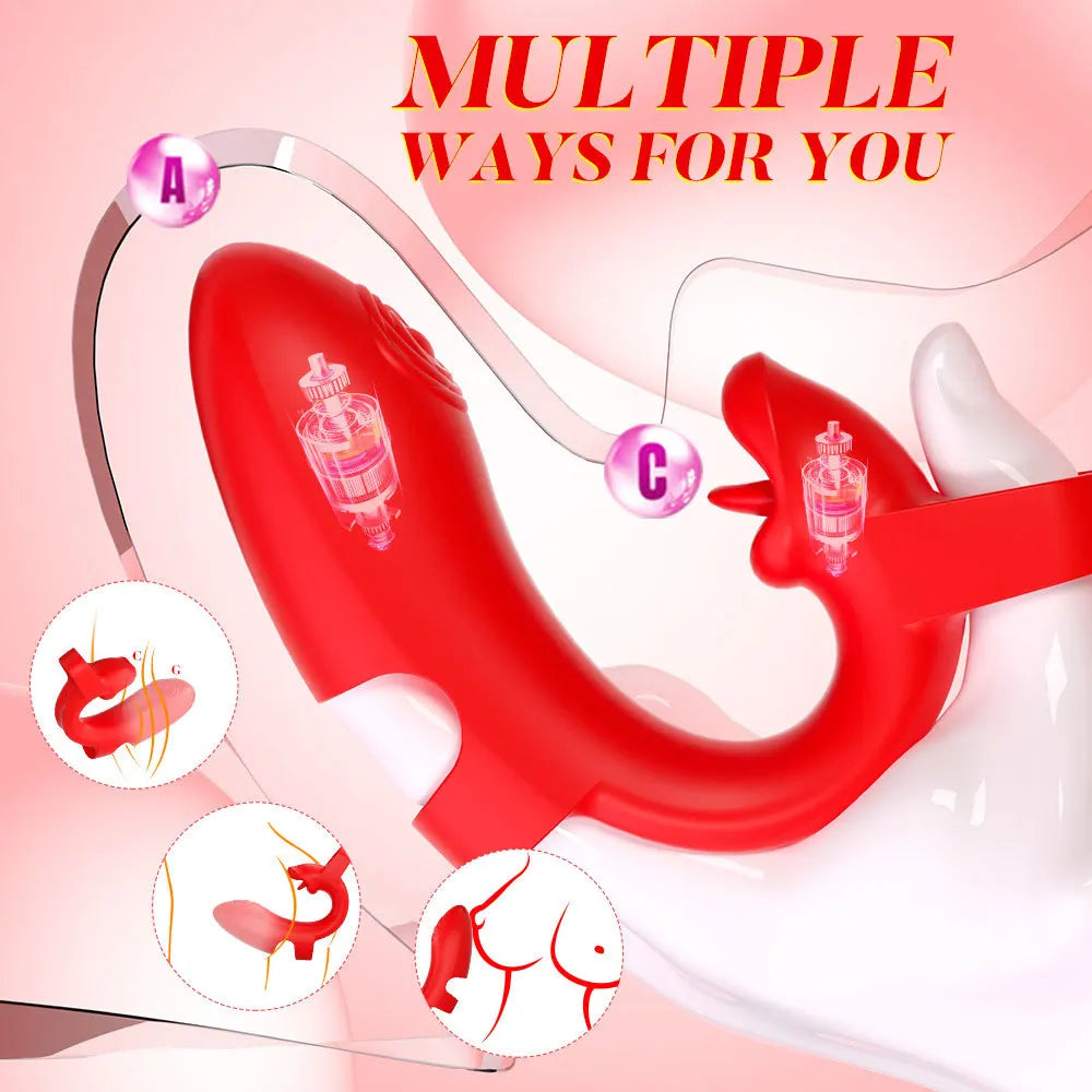 2-in-1 Wearable Finger Vibrator Clitoral G-Spot Trigger Stimulator 10-Speed Vaginal Massager Masturbation Sex Toy for Women Adult 18+