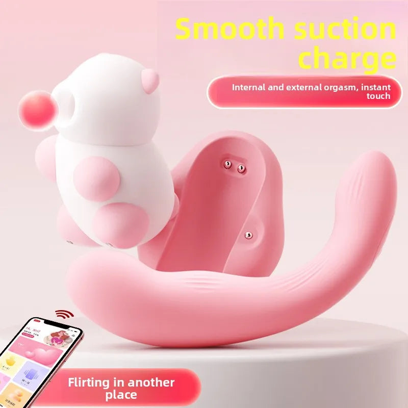 Bear Sucker Clitoris Sucking Vibrator, Female Clit Nipple Oral Vacuum Stimulator Massager, Adult Sex Toys for Women