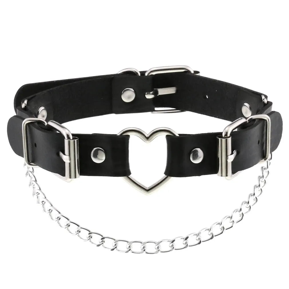 BDSM Different Styles Fashion Punk Men's Torques Necklace Gothic PU Leather Choker Collar Necklace Women's Body Chain