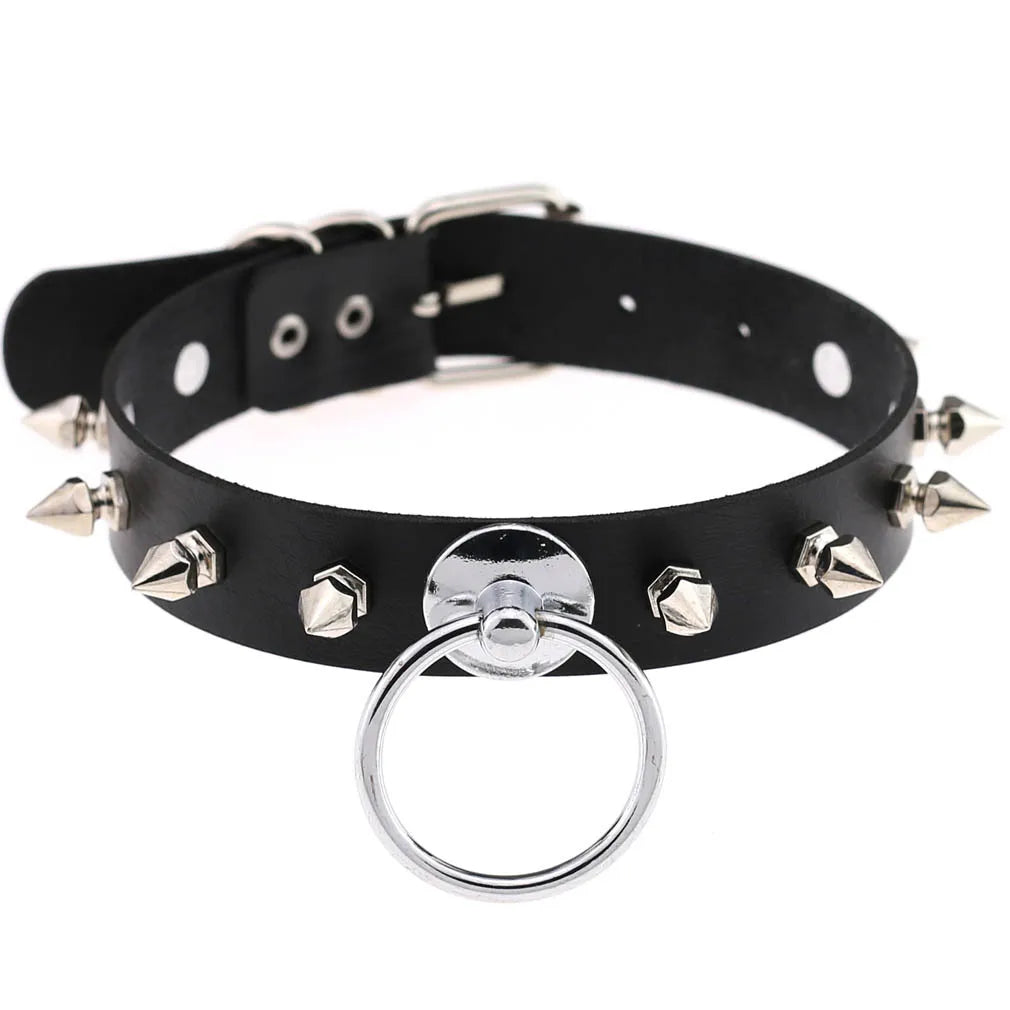 BDSM Different Styles Fashion Punk Men's Torques Necklace Gothic PU Leather Choker Collar Necklace Women's Body Chain