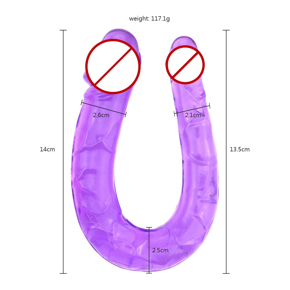 3 Colors U Shape Soft Jelly Double Dildos Vagina Anal Plug Artificial Penis Sexy Toys for Couples Women Gay Lesbian Masturbators