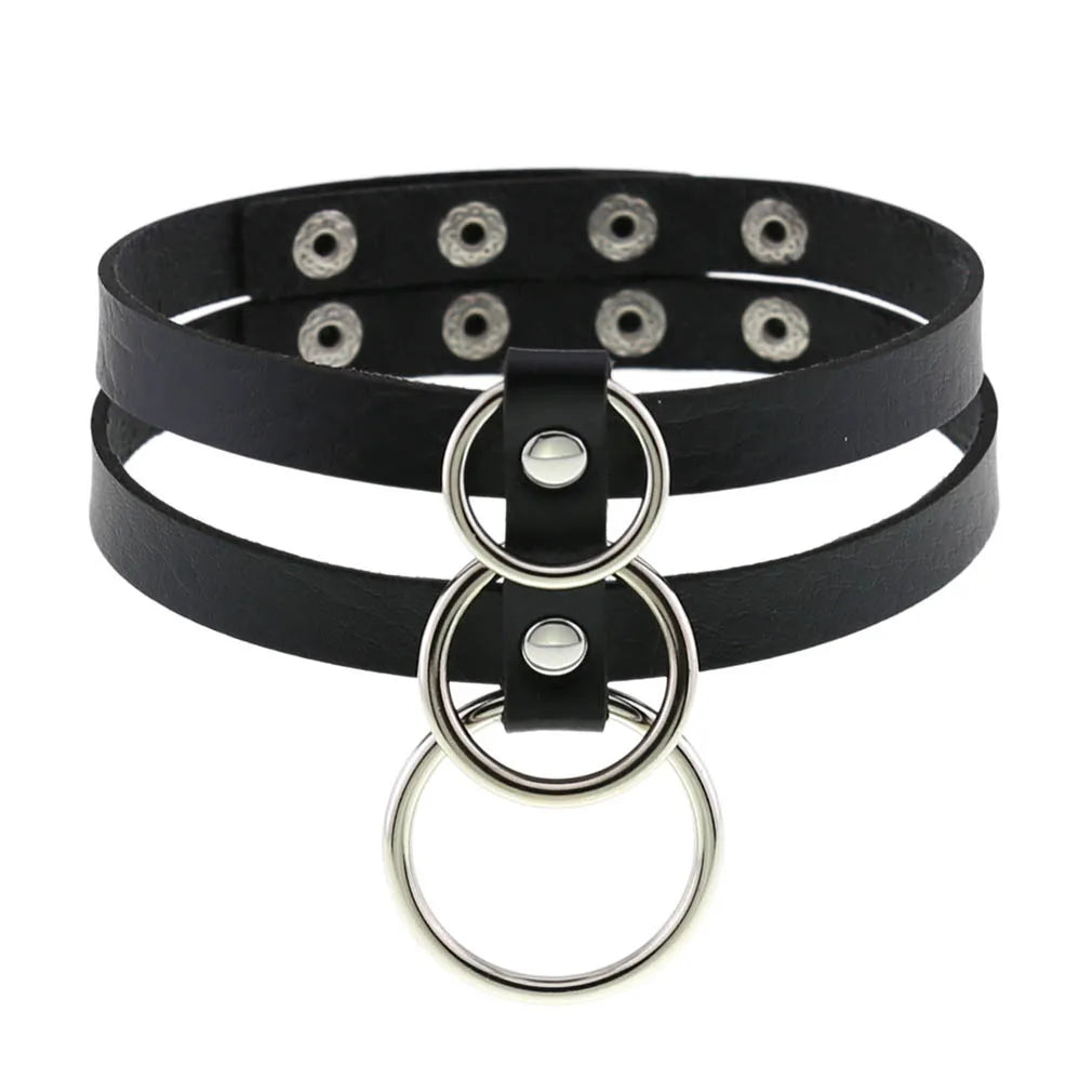 BDSM Different Styles Fashion Punk Men's Torques Necklace Gothic PU Leather Choker Collar Necklace Women's Body Chain