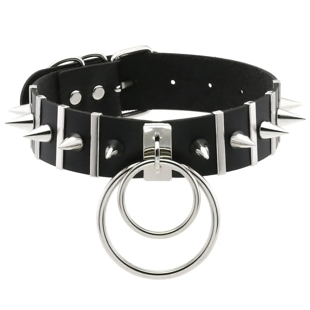 BDSM Different Styles Fashion Punk Men's Torques Necklace Gothic PU Leather Choker Collar Necklace Women's Body Chain