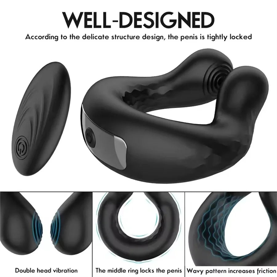 Wireless Remote Vibrating Penis Ring, Cock Ring Vibrator, Delay Ejaculation Cockring, Male Masturbator, Sex Toys For Men Gay 18+