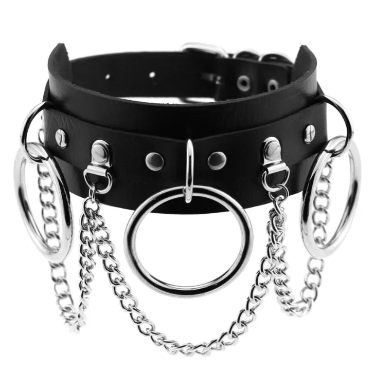 BDSM Different Styles Fashion Punk Men's Torques Necklace Gothic PU Leather Choker Collar Necklace Women's Body Chain