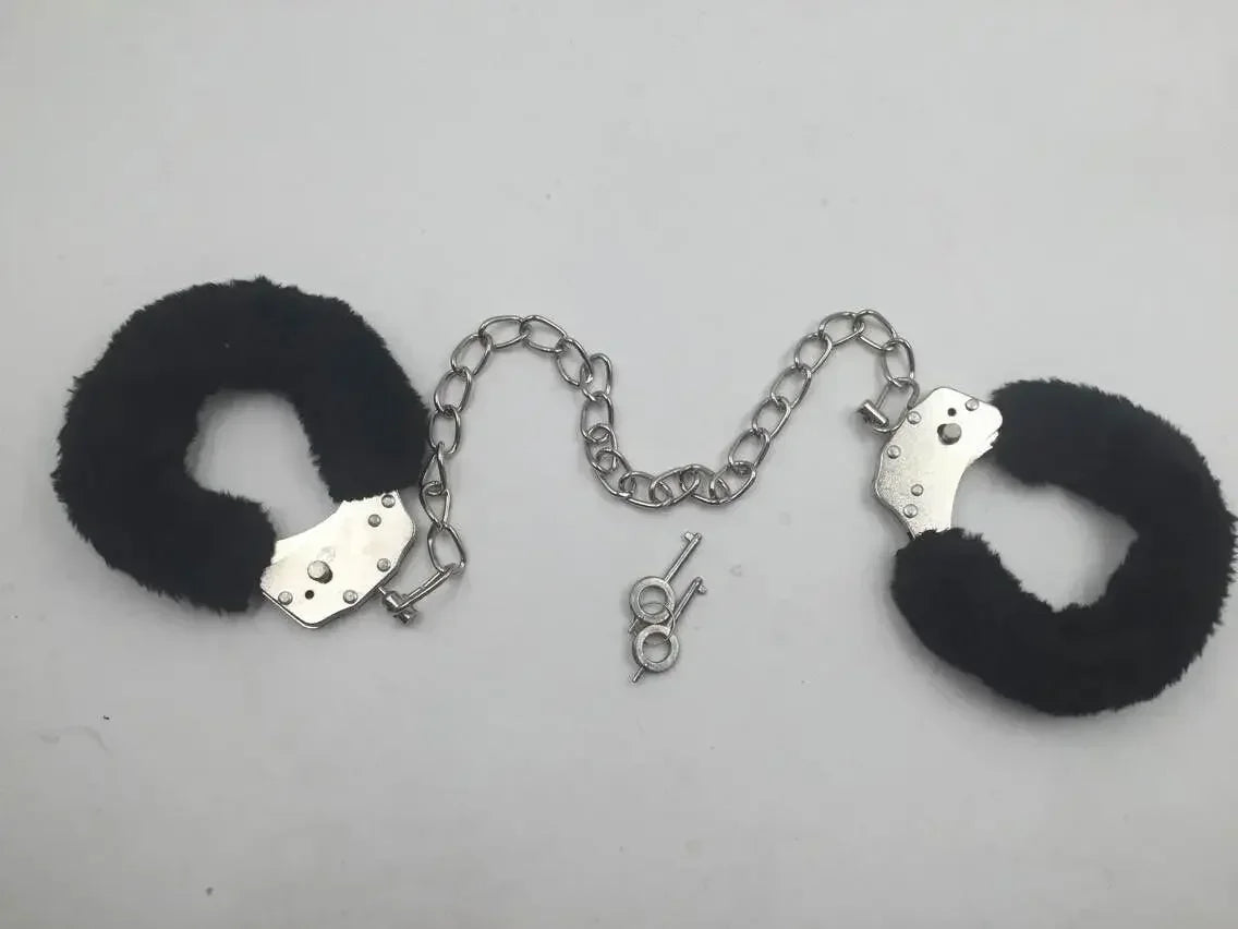 Fuzzy Plush Handcuffs Soft Bondage Restraints for Couples Play Adjustable Comfortable