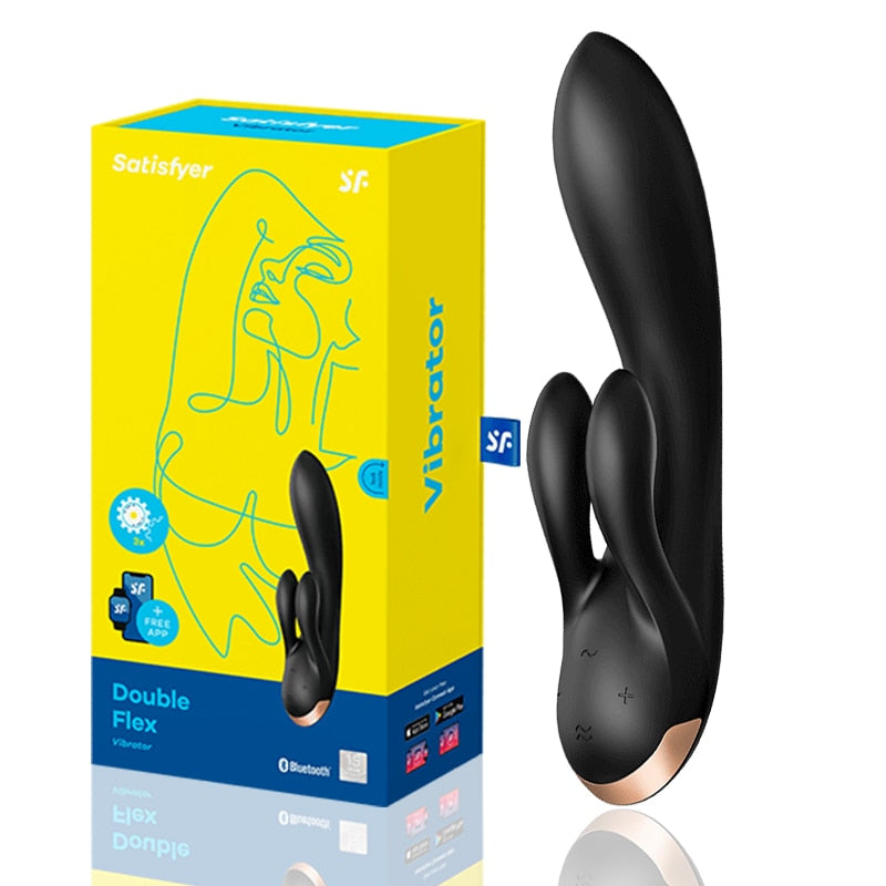 Satisfyer DOUBLE FLEX App-Controlled Remote Rabbit Vibrator Super Power Vibration G-Spot Clitoral Vibrator Women Sex Toy