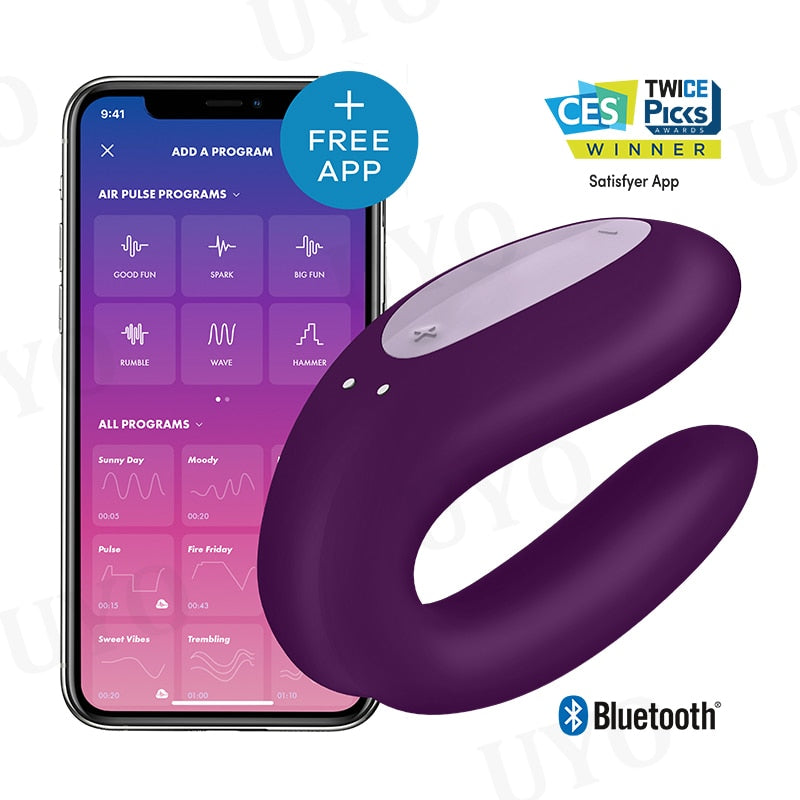 Satisfyer คู่ Joy App ควบคุม Vibrator ซิลิโคนเพศของเล่นสำหรับคู่10การสั่นสะเทือน IPX7เครื่องสั่นสะเทือนกันน้ำสำหรับผู้หญิง UYO