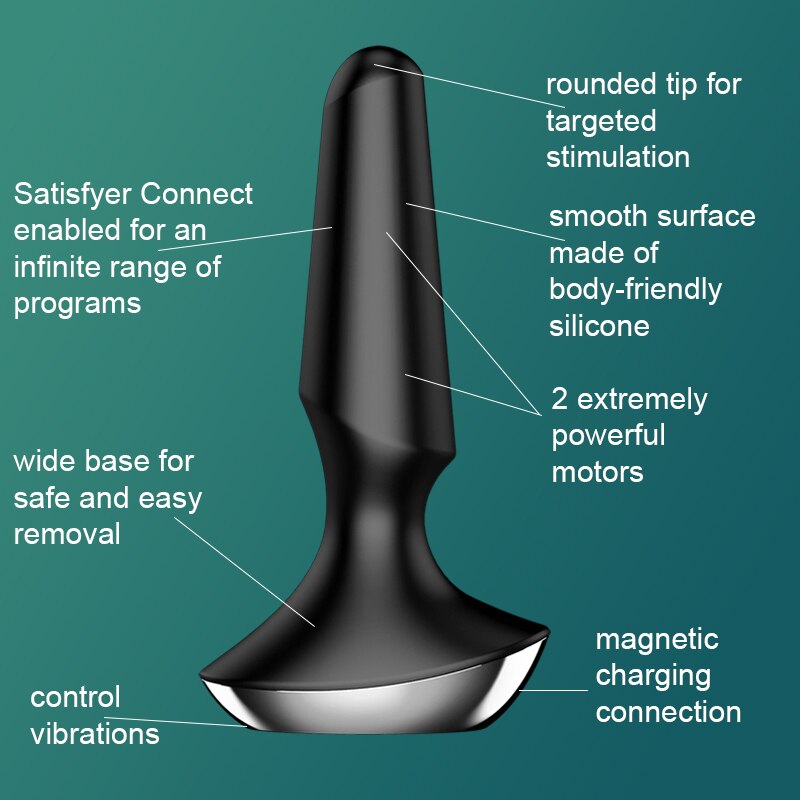 Satisfyer Plug-Ilicious 2 App รีโมทคอนโทรลต่อมลูกหมาก Massager Buttplug ของเล่นสำหรับชาย Vibrator ซิลิโคนวัสดุหญิง Anal Plug