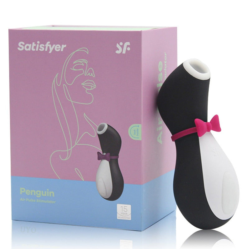 Satisfyer Pro Penguin Clit Sucker G-Spot Stimulator Silicone Vibrating Nipple Sucker Erotic Cartoon Adult Toy Vibrator for Women