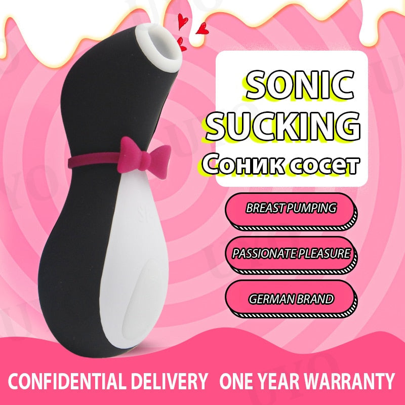 Satisfyer Pro Penguin Clit Sucker G-Spot Stimulator Silicone Vibrating Nipple Sucker Erotic Cartoon Adult Toy Vibrator for Women