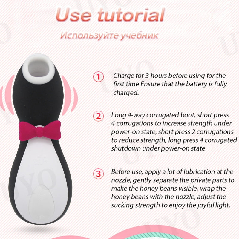 Satisfyer Pro Penguin Clit Sucker G-Spot Stimulator Silicone Vibrating Nipple Sucker Erotic Cartoon Adult Toy Vibrator for Women