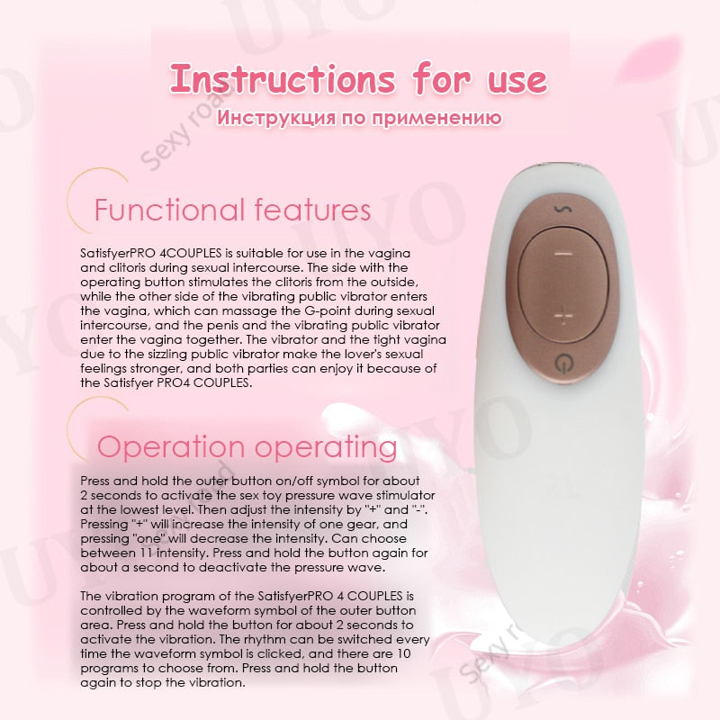 Germany Satisfyer Pro 4 Couple Suction G Spot Silicone UYO Vibrator Dildo Adult Toy Clitoral Suction Toy