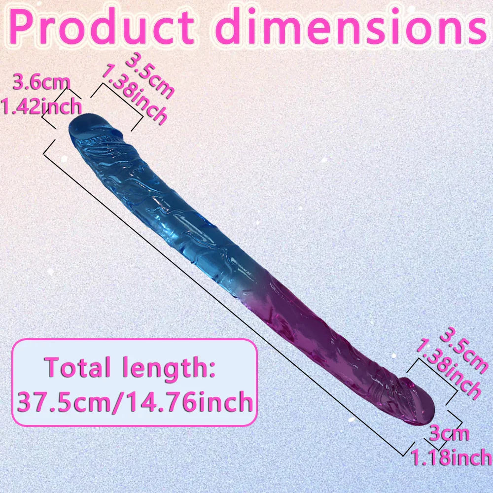 Two sizes of long, double-ended dildos. Double-sided crystal dildos. For anal and G-spot stimulation. Unisex.