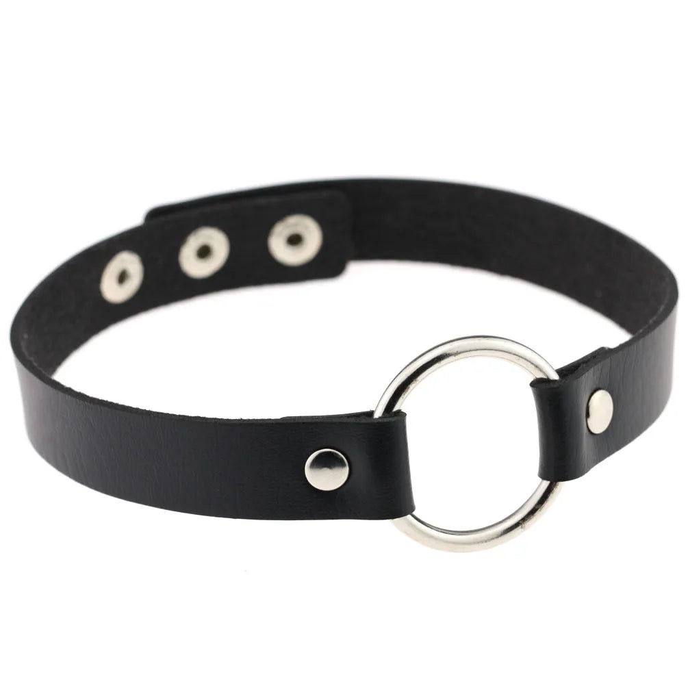 BDSM Different Styles Fashion Punk Men's Torques Necklace Gothic PU Leather Choker Collar Necklace Women's Body Chain