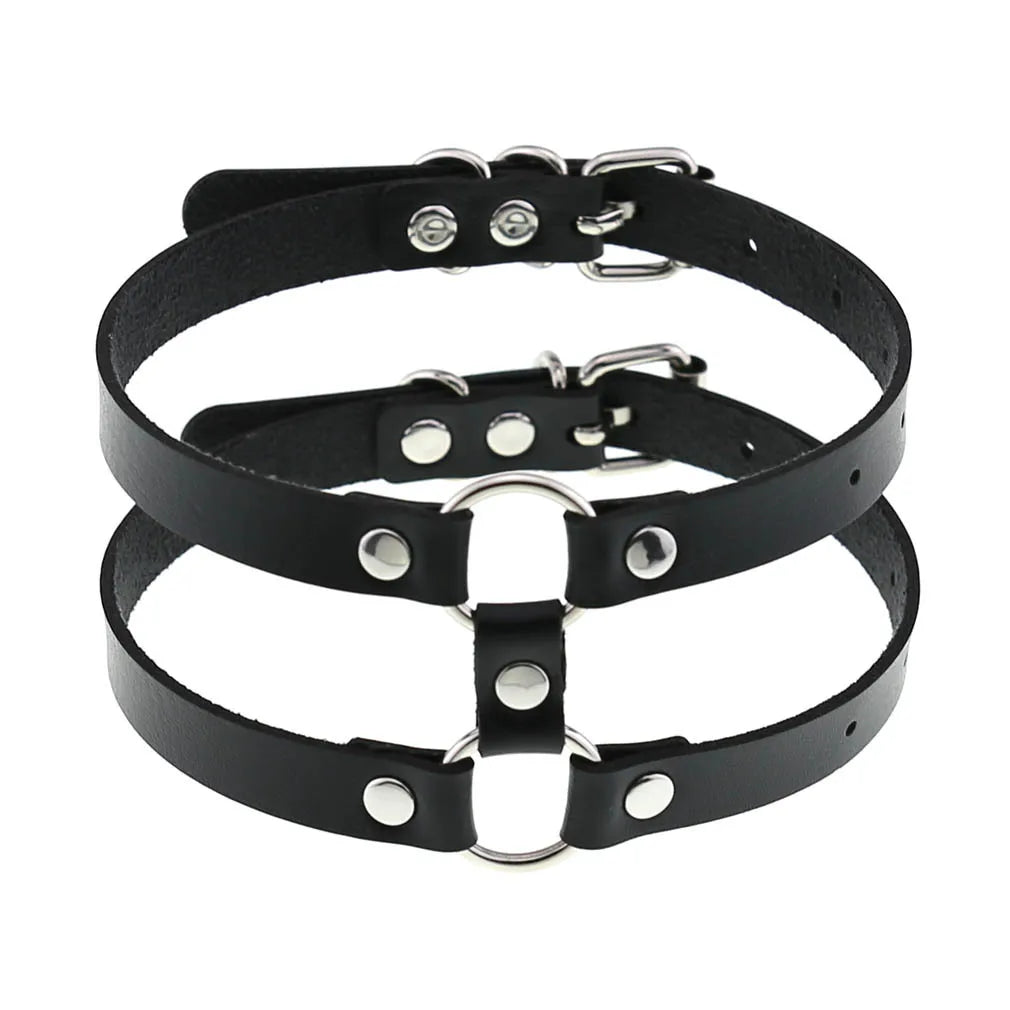 BDSM Different Styles Fashion Punk Men's Torques Necklace Gothic PU Leather Choker Collar Necklace Women's Body Chain