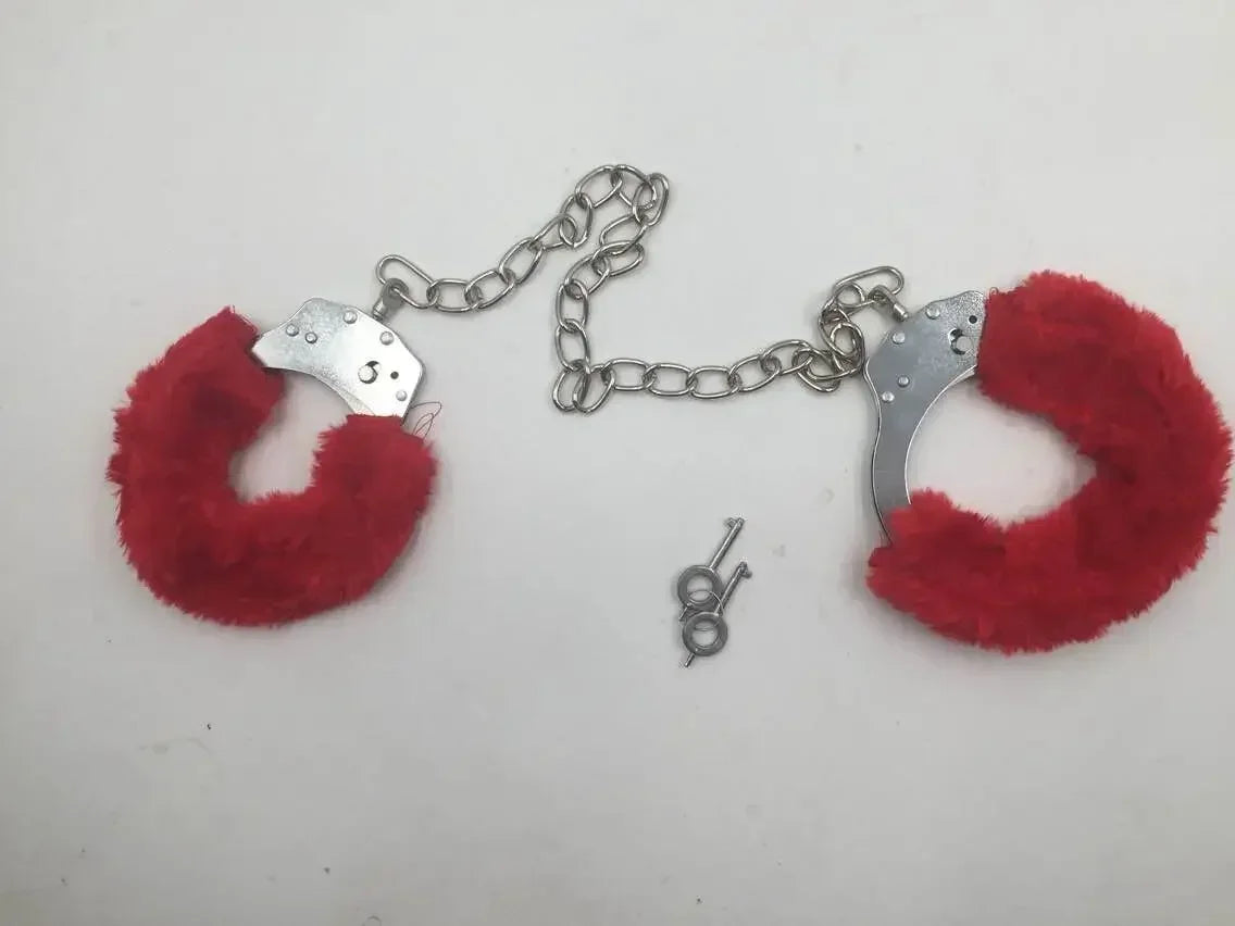 Fuzzy Plush Handcuffs Soft Bondage Restraints for Couples Play Adjustable Comfortable