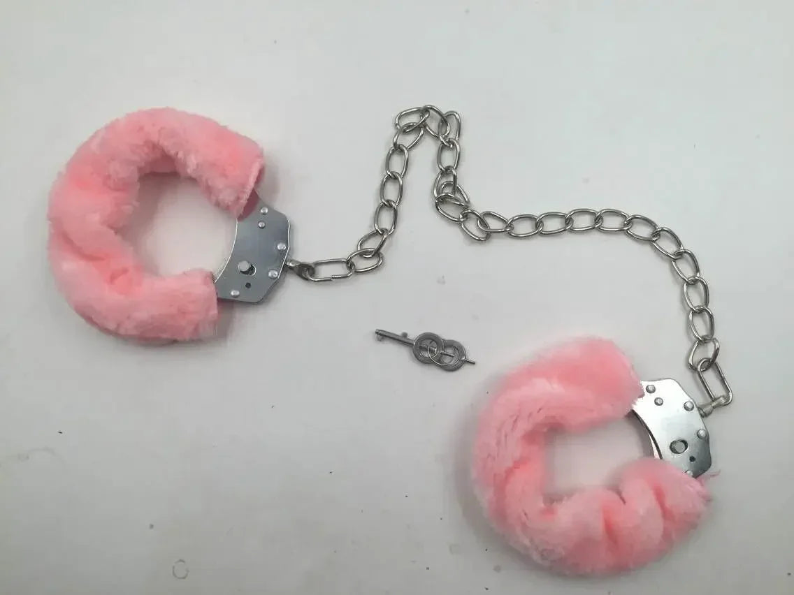 Fuzzy Plush Handcuffs Soft Bondage Restraints for Couples Play Adjustable Comfortable