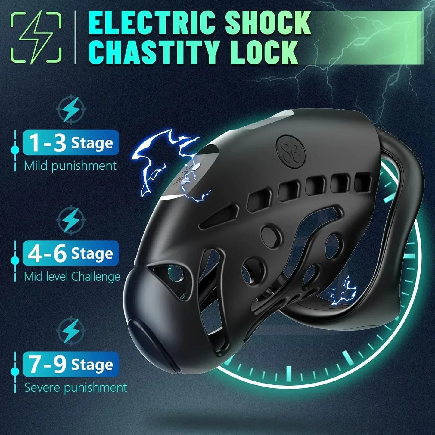 BDSM Shock Male Chastity Cage Wireless Remote Control Shock Chicken Cage Penis Lock with Urethral Obstruction