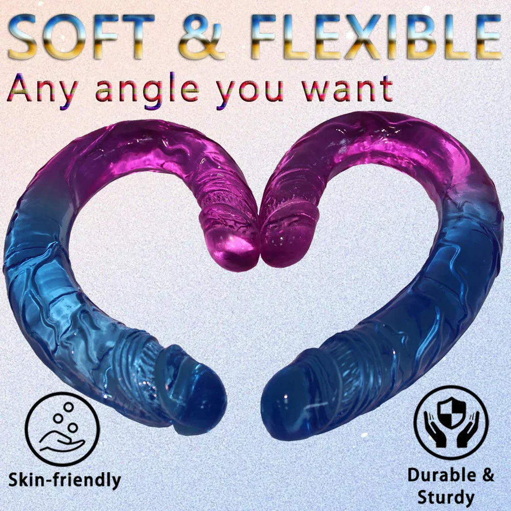 Two sizes of long, double-ended dildos. Double-sided crystal dildos. For anal and G-spot stimulation. Unisex.