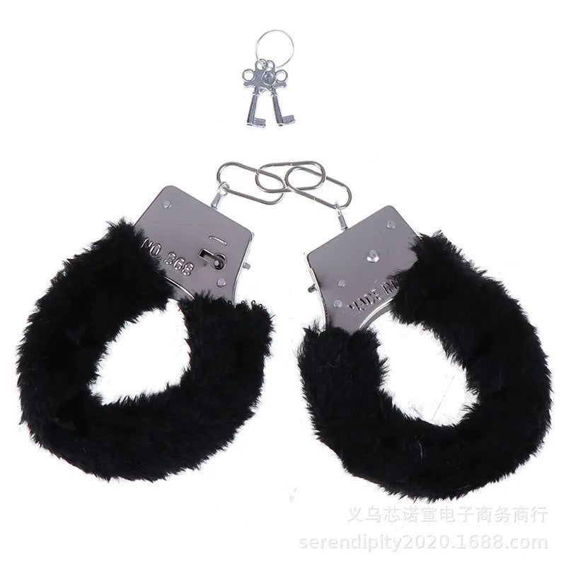 Fuzzy Plush Handcuffs Soft Bondage Restraints for Couples Play Adjustable Comfortable