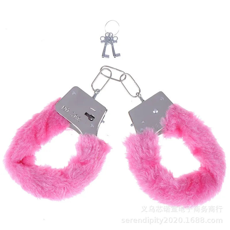 Fuzzy Plush Handcuffs Soft Bondage Restraints for Couples Play Adjustable Comfortable