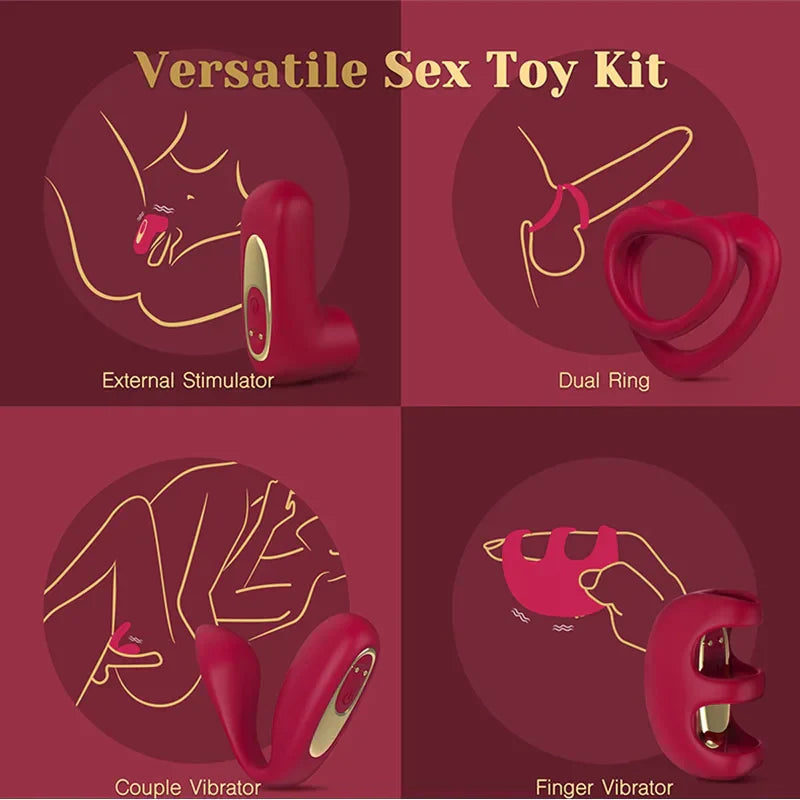 Tracy's Dog Love Vibrator Kit: Removable Vibrating Bullet with 4 Silicone Attachments, Remote Adult Sex Toys for Women & Partners